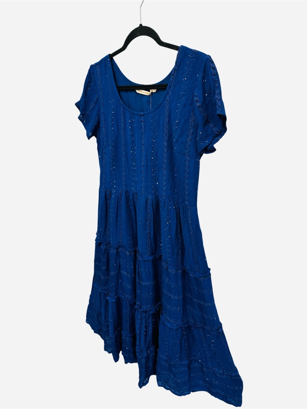 Soft Surroundings Kara Shimmer Dress in blue with sequins Size M Petite NEW - Picture 5 of 12